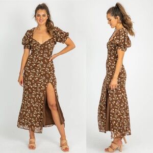 Floral Brown Maxi Dress Reformation Revolve Shopbop